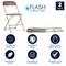 Flash Furniture Hercules Series Plastic Folding Chair Brown - 2 LB Weight Capacity Comfortable Event Chair-Lightweight Folding Chair, PK2 2-LE-L-3-BROWN-GG - alternate 10